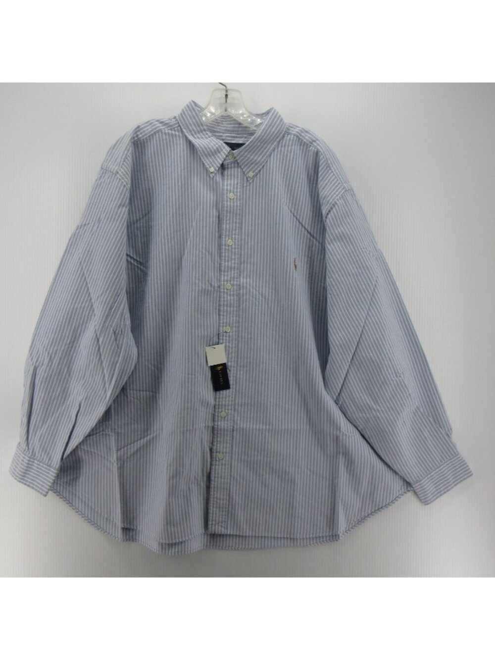 Ralph Lauren Shirt 3XB Big White Oxford Cloth OCBD Striped Button Down